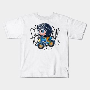 Motorbike Monster Graffiti Street Art Kids T-Shirt